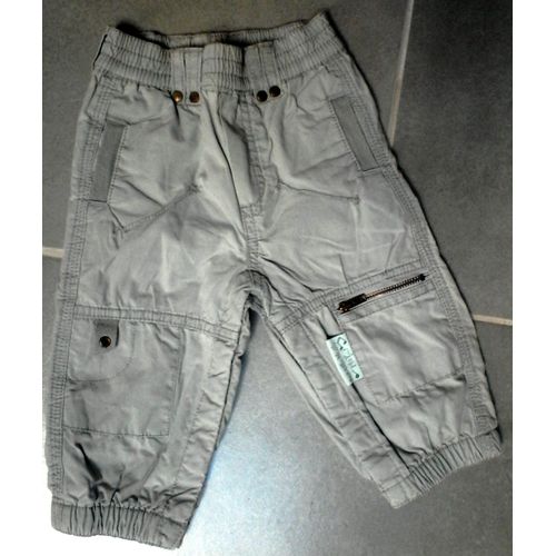 Pantalon Kitchoun Coton Doublé - 6 Mois - Gris Clair