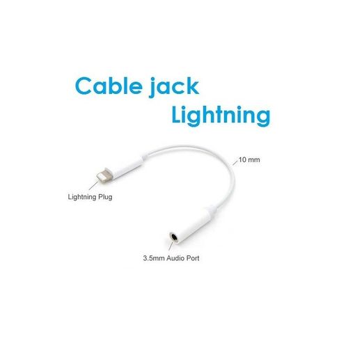 Cable lightning adaptateur vers to jack 3.5mm pour apple iphone 7 / 7 plus neuf - skyexpert