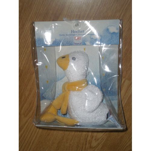 Doudou Oie Oiseau Canne Duck Rattle Kinderrassel Sonajero Sonaglino Gosse Canard Blanche Blanc Écharpe Jaune Hochet Grelot Sucre D'orge 20 Cm +/-