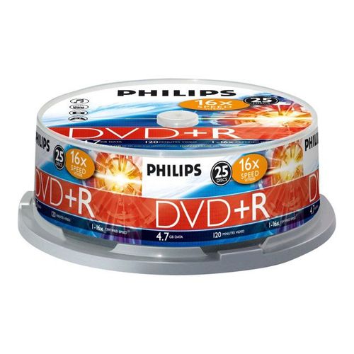 Philips DR4S6B25F - 25 x DVD+R - 4.7 Go (120 minutes) 16x - spindle