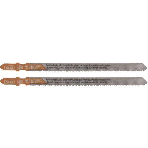 Lame de scie sauteuse métaux matériaux accroche en T SCID - Epaisseur 1 mm - Longueur 132 mm - Vendu par 2