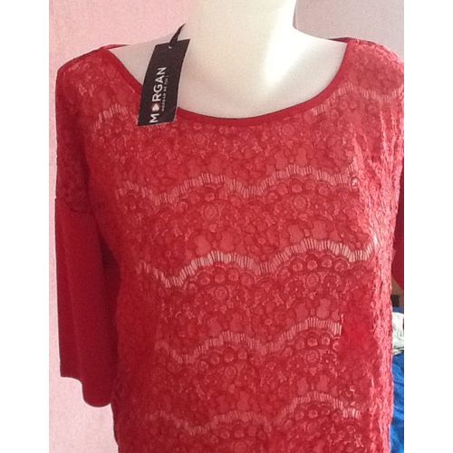 Top Morgan Polyester 42 Rouge Neuf