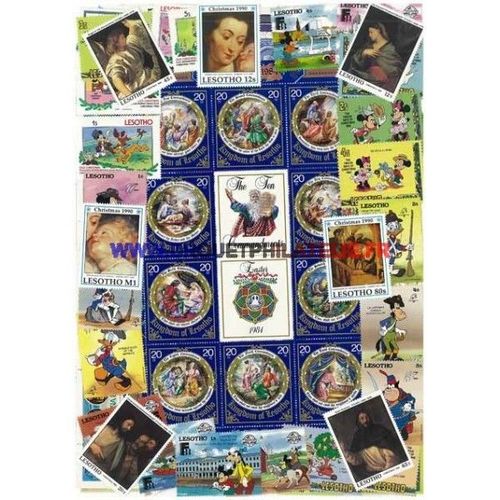 Lesotho 25 Timbres Differents Obliteres