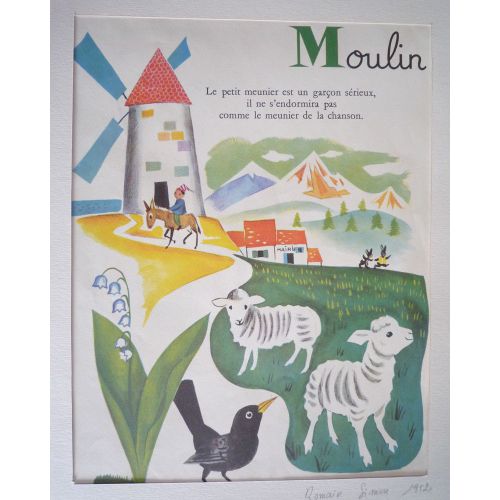 Illustration De Romain Simon : Moulin (Mon Grand Alphabet)
