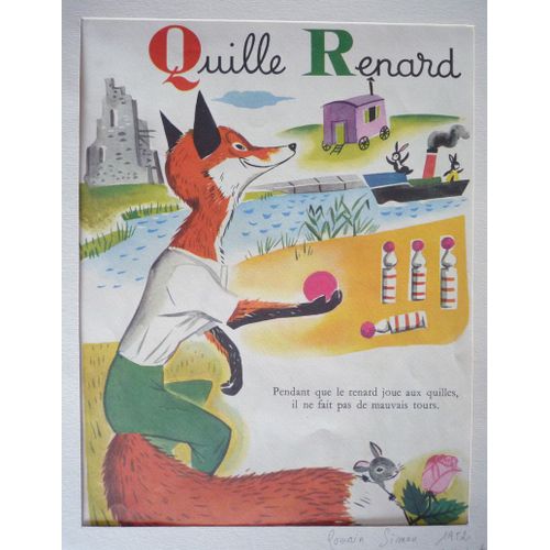 Illustration De Romain Simon : Quille, Renard (Mon Grand Alphabet)