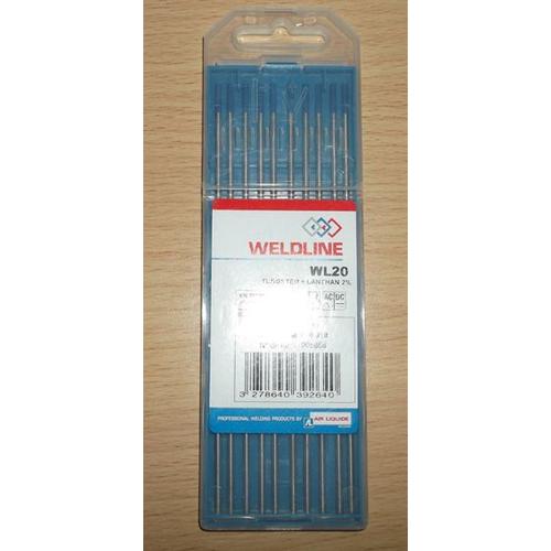 Lot de 10 électrodes WL20 soudure TIG tungsten + lanthan 2 %