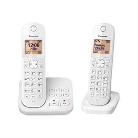 Panasonic KX-TGC422FRW - Téléphone sans fil - système de répondeur avec ID d'appelant/appel en instance - DECTGAP - blanc + combiné supplémentaire