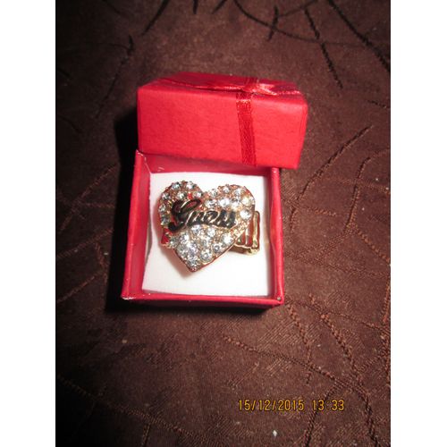 Bague Taille Elastique Guess Coeur Doré