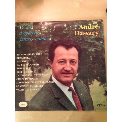 Vinyle André Dassary, 15 Airs D'opérettes Jamais Oubliés, Vega 1956