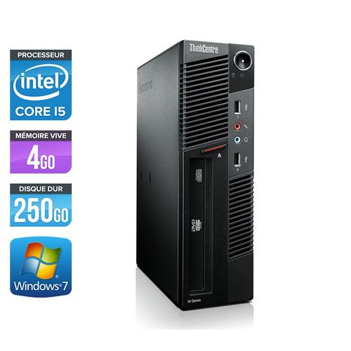 Lenovo ThinkCentre M91 USFF - Intel Core i5-2400S / 2.50 GHz - RAM 4 Go - HDD 250 Go - DVDRW - GigaBit Ethernet - Windows 7 Professionnel