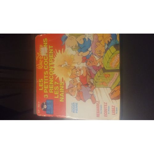 45t Walt Disney Les Trois Petits Cochons Rencontrent Les Sept Nains