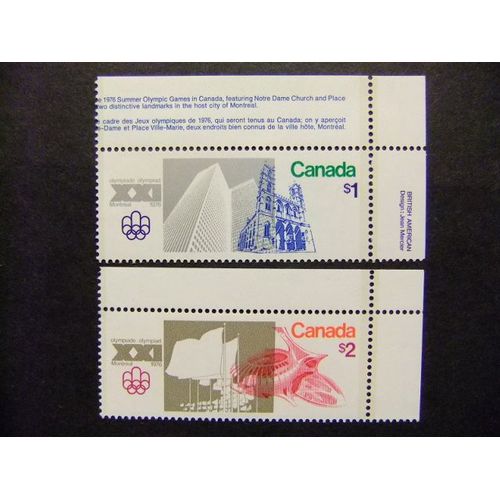 Canada 1976 Juegos Olimpicos De Montreal Jeux Olympiques Montreal Yvert Nº 598 / 99 ** Mnh