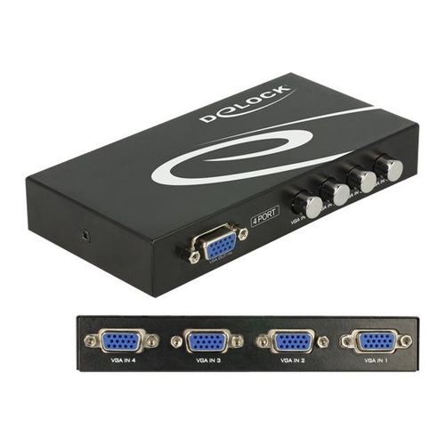 Delock Switch VGA 4 port manual bidirectional - Commutateur pour moniteur - 4 x VGA - de bureau