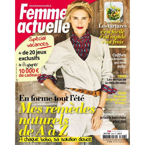 Femme Actuelle Numéro 1658 Du 04 Au 10 Juillet 2016 - En Forme Tout L'été 