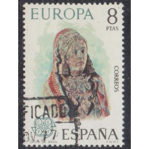 Timbre D'espagne N°1830 Y&t 8 P. Polychrome Europa La Dame De Baza