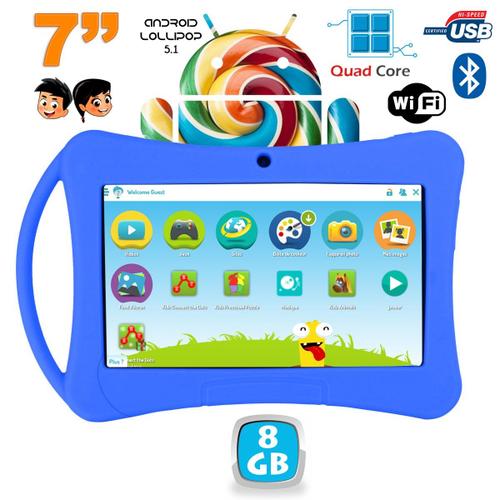 Tablette Enfant 7 Pouces Android 5.1 Lollipop Bluetooth Play Store Wifi  Bleu 8Go - YONIS