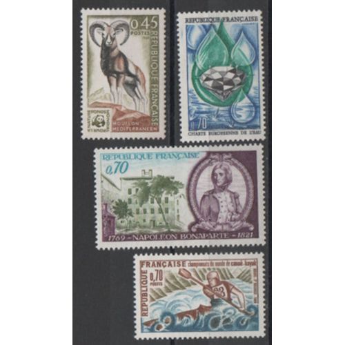 France 1969: Lot De 4 Timbres Neufs N°1609,1610,1612,1613.