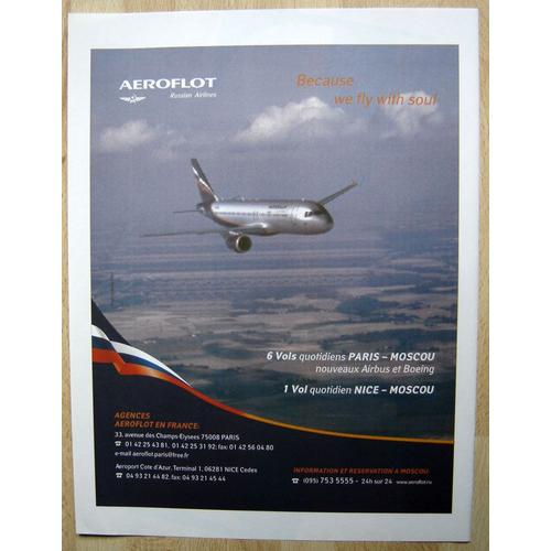 Publicité Papier - Aeroflot - Russian Airlines De 2004