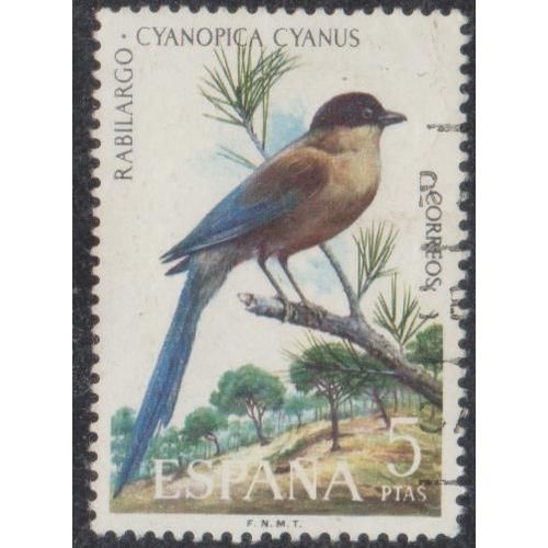 Timbre D'espagne N°1790 Y&t 5 P. Polychrome Oiseaux Pie Bleue
