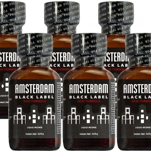 Poppers Pas Cher / Packs Amsterdam Black Label 24ml X6 Push Poppers