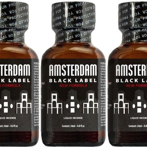 Poppers Pas Cher / Packs Amsterdam Black Label 24ml X3 Push Poppers