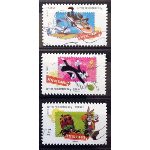 France - Timbres De 2009 Obl - Looney Tunes - Coyote Et Bip-Bip ( N° 268) + Titi Et Grosminet ( N° 269) + Bugs Bunny Et Daffy Duck ( N° 270) - N13319