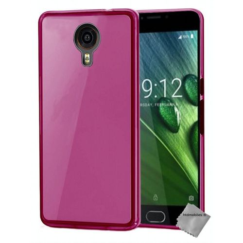 Housse Etui Coque Pochette Silicone Gel Fine Pour Acer Liquid Z6 Plus + Film Ecran - Rose