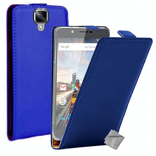 Housse Etui Coque Pochette Pu Cuir Fine Pour Archos 55 Helium  + Film Ecran - Bleu