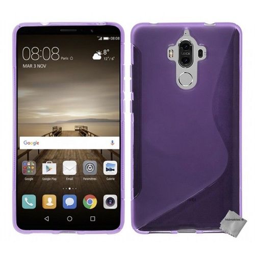 Housse Etui Coque Pochette Silicone Gel Fine Pour Huawei Mate 9 + Verre Trempe - Mauve