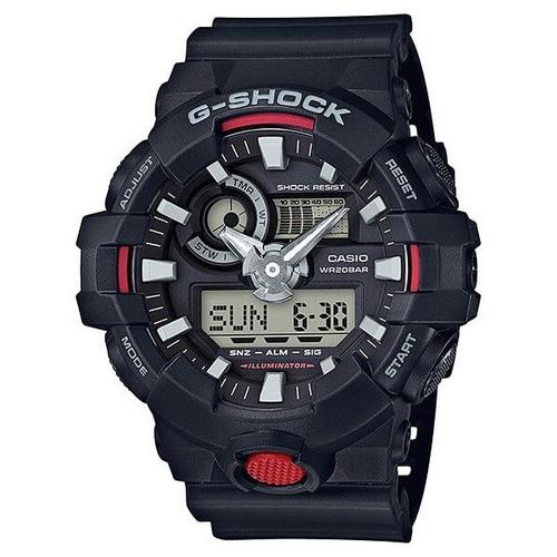 Montre Casio Homme G-Shock Chrono Résine Noir Ga700-1aer Sport - 200 Mètres