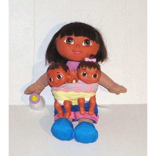 Dora L'exploratrice Poupée Interactive Avec Les Jumeaux Freres Et Soeurs Mattel Viacom 2004