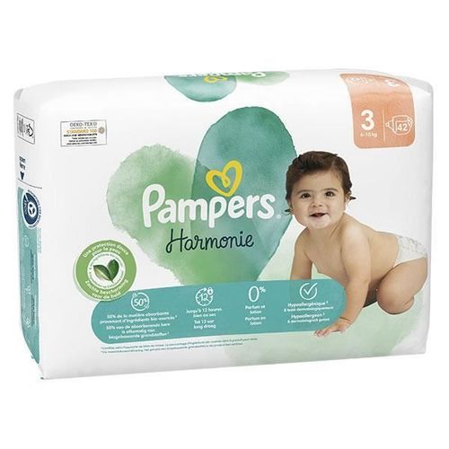 Pampers Harmonie Couches Taille 3 42 Couches 6kg - 10kg Protection Douce Pour La Peau