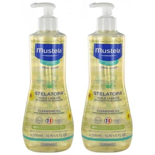 82735 Mustela Stelatopia Huile Lavante Lot De 2 X 500 Ml