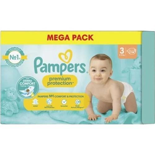 Couches Pampers Harmonie - Taille 3 - 114 Couches - 6 Kg À 10 Kg