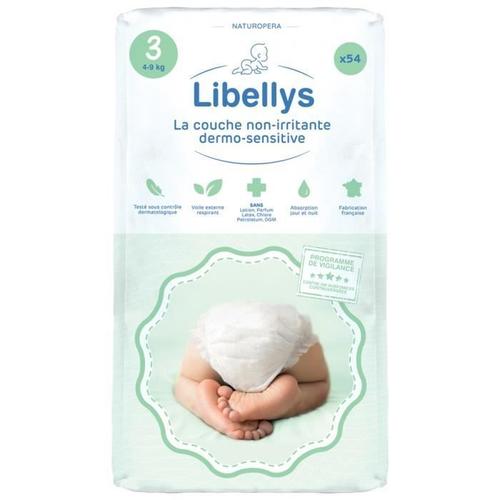Couches Libellys - Taille 3 (4-9 Kg) - 54 Couches - Non-Irritante Dermo-Sensitive