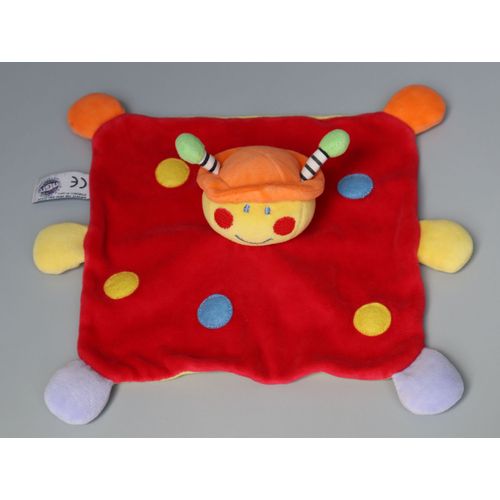 Doudou Coccinelle Plat Rouge Jaune Mgm