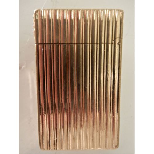 Briquet Dupont Plaqué Or Lignes Verticales