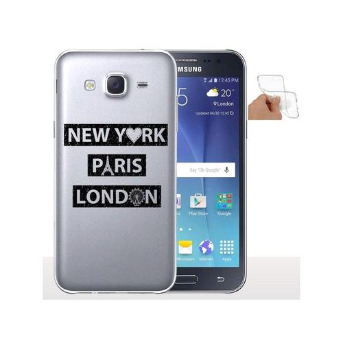 Coque Samsung J5 2016 New York, Paris, London - Housse Gel Ville Du Monde