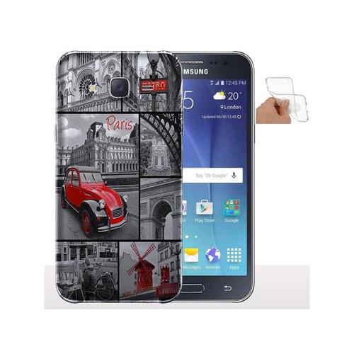 Coque Samsung J5 2016 Paris Rouge Et Noir - Housse Coque Gel De Silicone