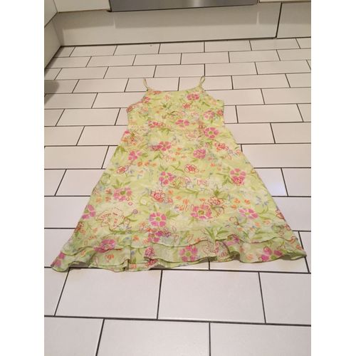 Robe D'été Cfk En Coton 10 Ans Multicolore À Tendance Vert Pastel