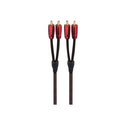 AudioQuest Golden Gate - Câble audio - RCA x 2 mâle pour RCA x 2 mâle - 60 cm - blindé - noir/rouge - solide