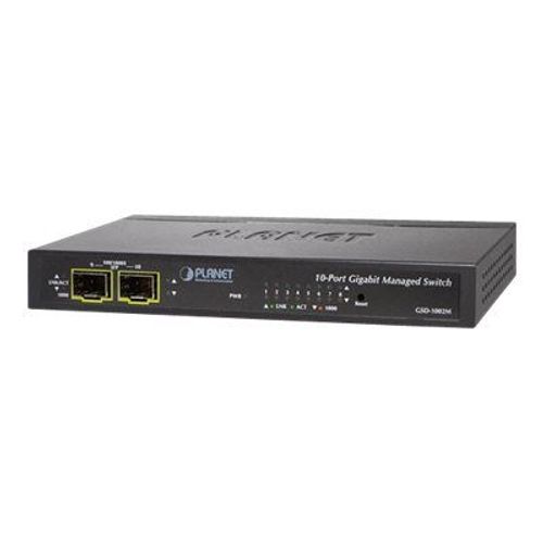 PLANET GSD-1002M - Commutateur - Géré - 8 x 10/100/1000 + 2 x Fast Ethernet/Gigabit SFP - de bureau