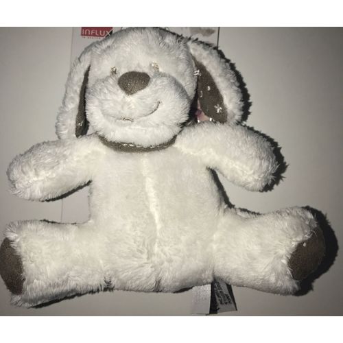 Doudou Peluche Chien Blanc Influx Petit Modele 