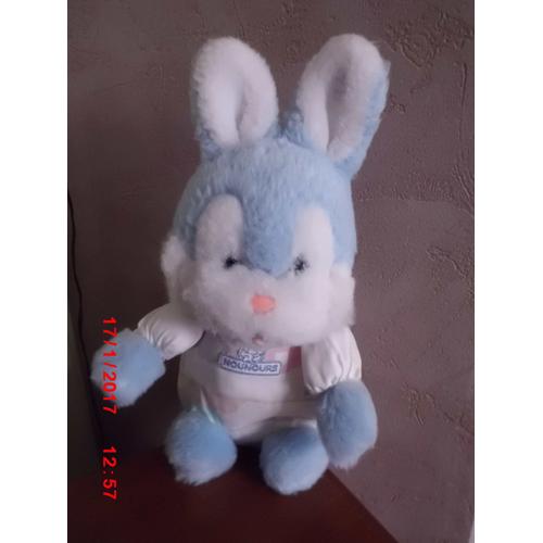 Lapin Bleu Et Blanc Grelot Nounours