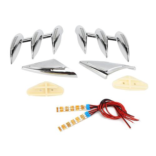 Garniture LatéRale De Garde-Boue Avant De Moto, Accents De Tour De Fourche Avec Barre Lumineuse Led AdaptéS à Honda Goldwing Gl1800 01 Â 11