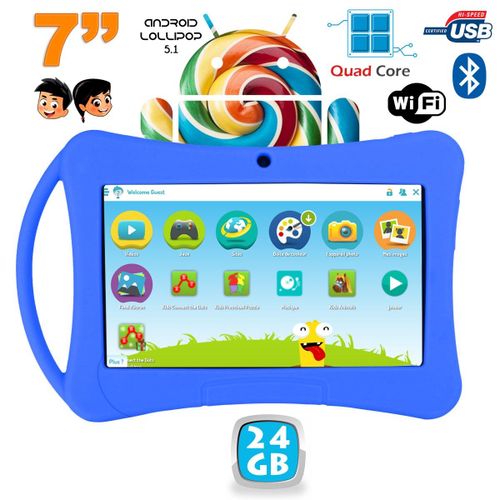 Tablette Enfant 7 Pouces Android 5.1 Lollipop Bluetooth Playstore Wifi Bleu 24Gb - YONIS