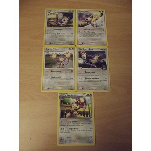 Capumain 60pv (50/100) + Capumain 60pv (70/123) + Capumain 80pv (35/100) + Capidextre 80pv (56/111) + Capidextre 80pv (100/124) Pokemon