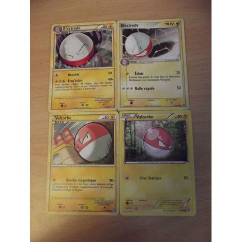 Electrode 80pv (34/102) + Electrode 70pv (27/106) + Voltorbe 50pv (51/149) + Voltorbe 40pv (83/102) Pokemon 