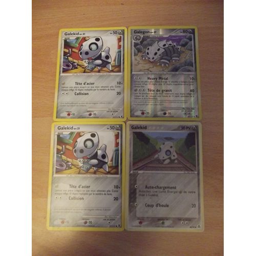 2x Galekid 50pv (57/111) + Galekid 50pv (48/92) + Galegon 80pv (44/111) Pokemon 