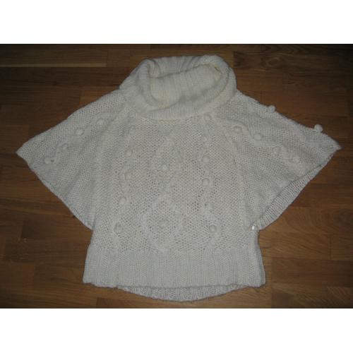 Pull Patrice Bréal Manches Courtes Cape Acrylique 40/42/44 Blanc Cassé 